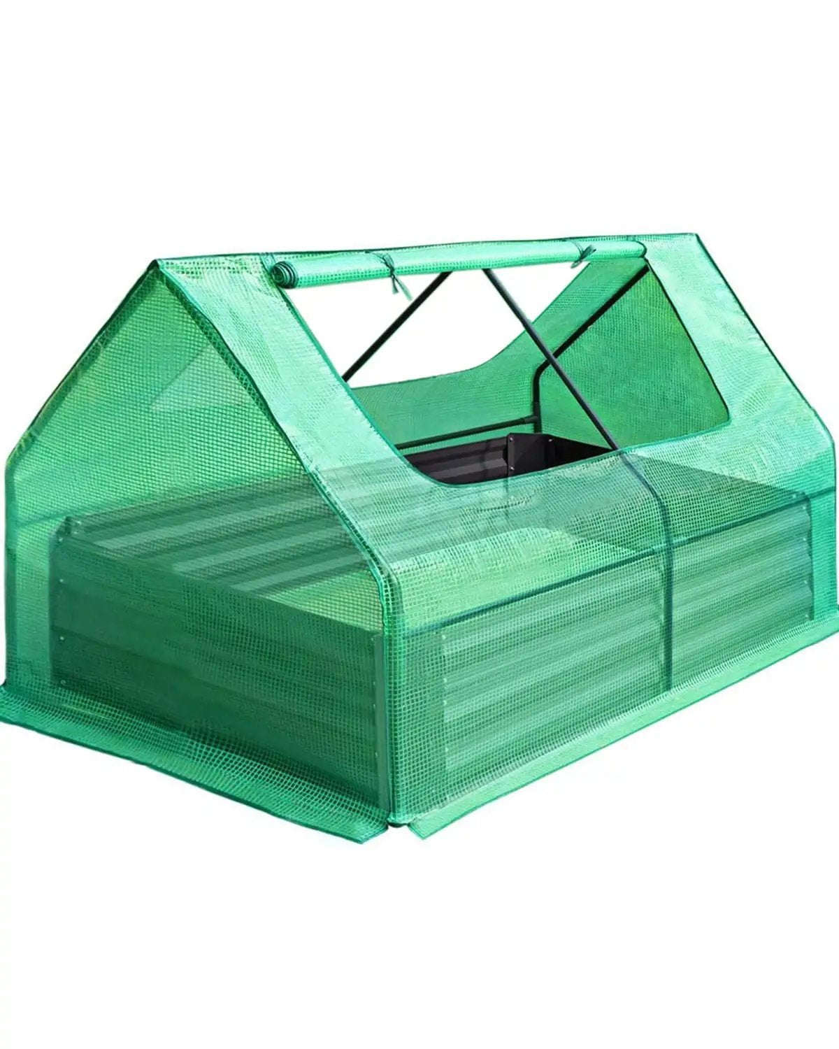 4' x 3' x 1' Galvanized Raised Garden Bed with Cover - Durable Steel Planter Box for Vegetables, Flowers & Herbs - Perfect for Backyard, Patio & Urban Gardening