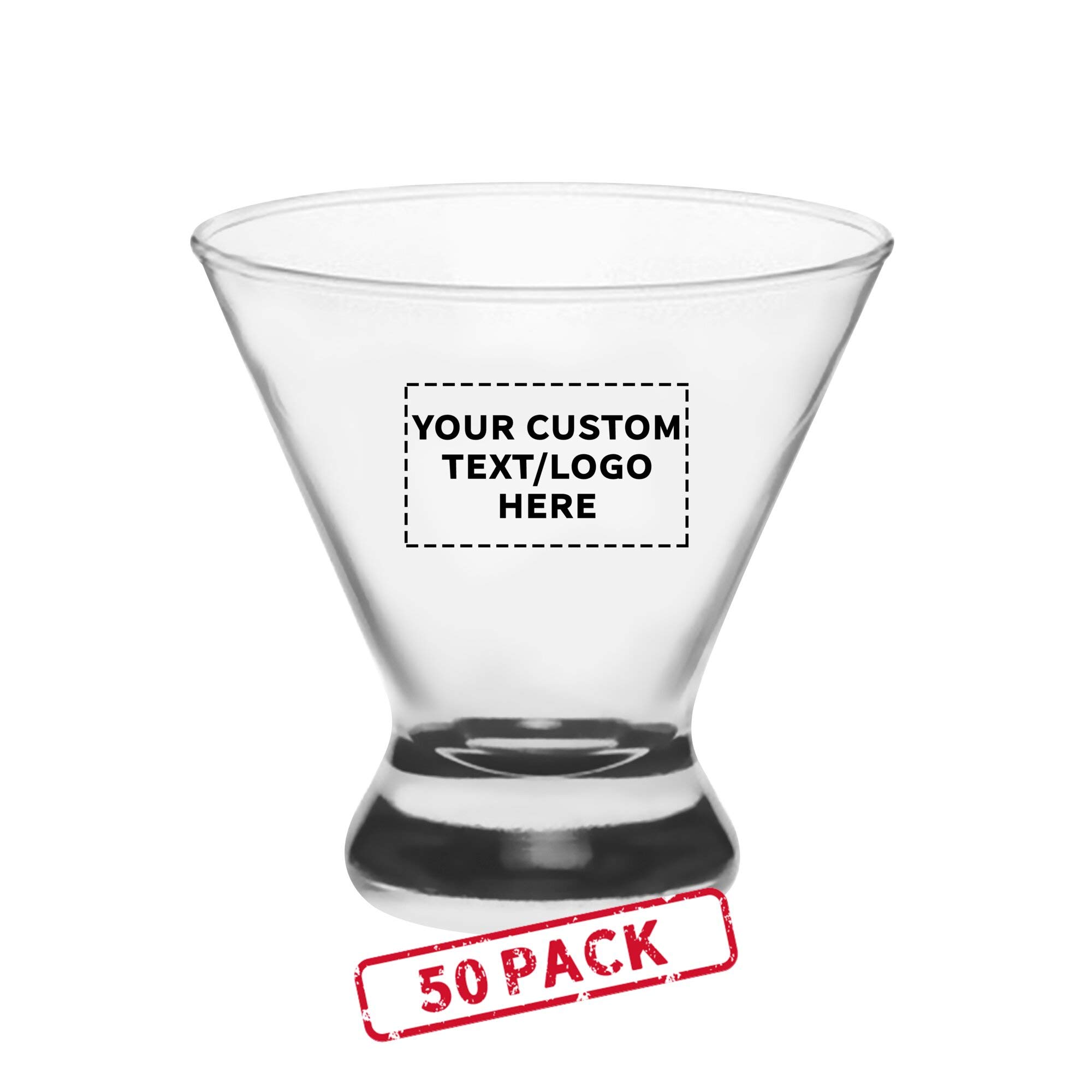 Custom Libbey Martini Glasses 8.25 oz (Set of 50) - Personalized Bulk Barware for Cocktails, Weddings & Events - Elegant Black Glassware - Perfect for Home Bars, Bachelorette Parties & Corporate Gifts