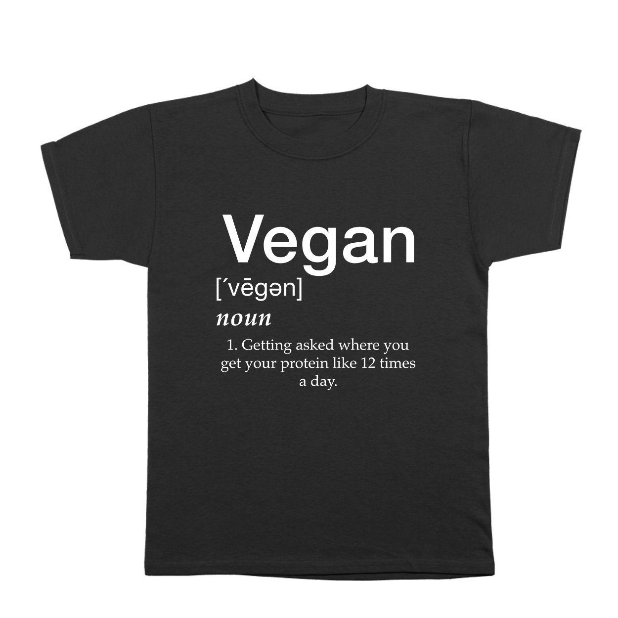 Vegan Defined by Protein Youth T-Shirt - Soft Cotton Graphic Tee for Men & Women - Perfect for Gym, Casual Wear & Animal Rights Events