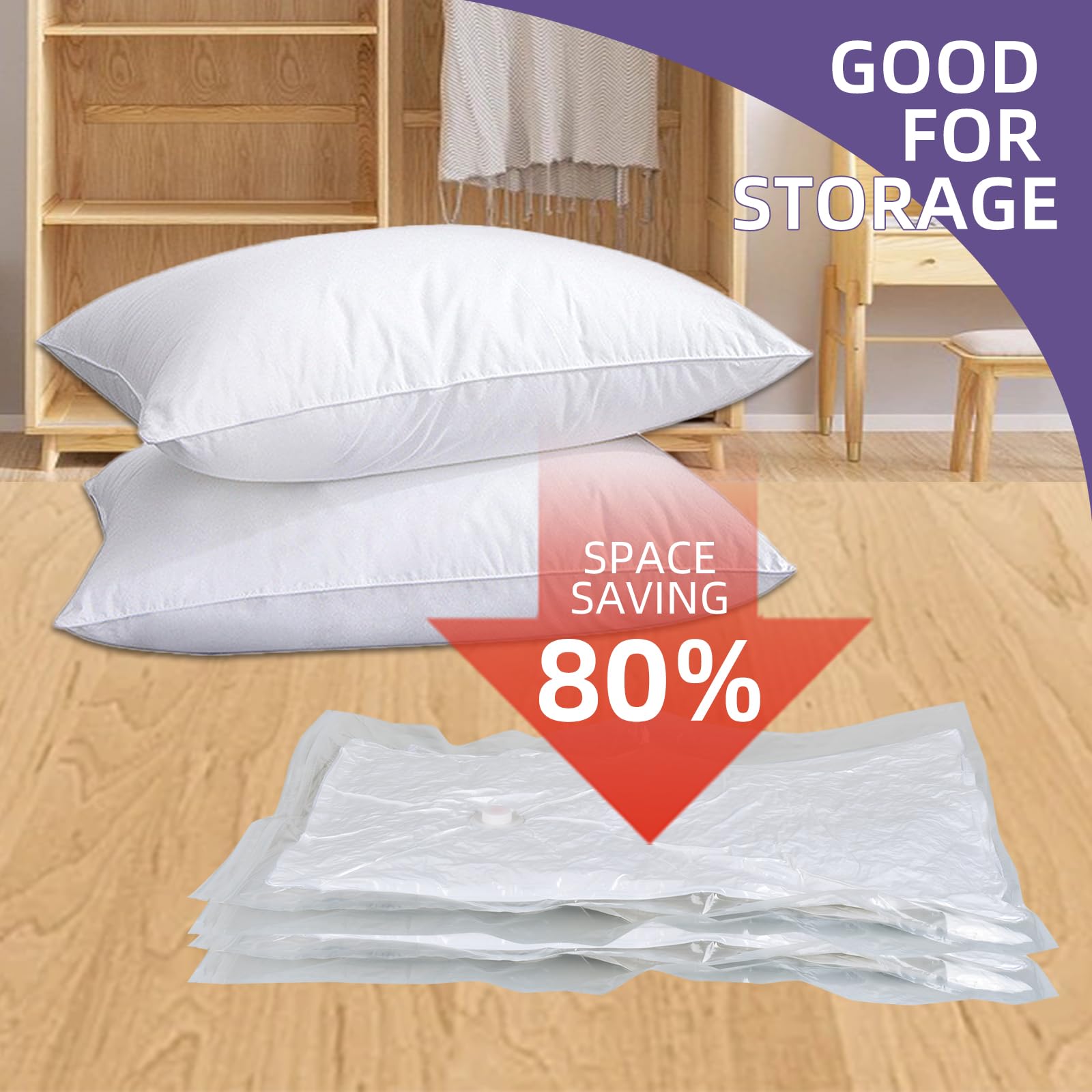 8 Pack Jumbo Vacuum Storage Bags (40
