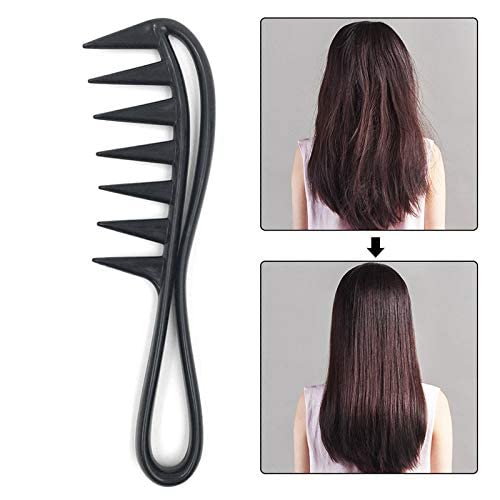 2 Pack Carbon Fiber Hair Combs - Tail Comb & Wide Tooth Comb for Teasing, Styling & Lifting - Professional Salon & Home Hair Care Supplies (Black) - Perfect for Hair Styling, Detangling & Volume Creation