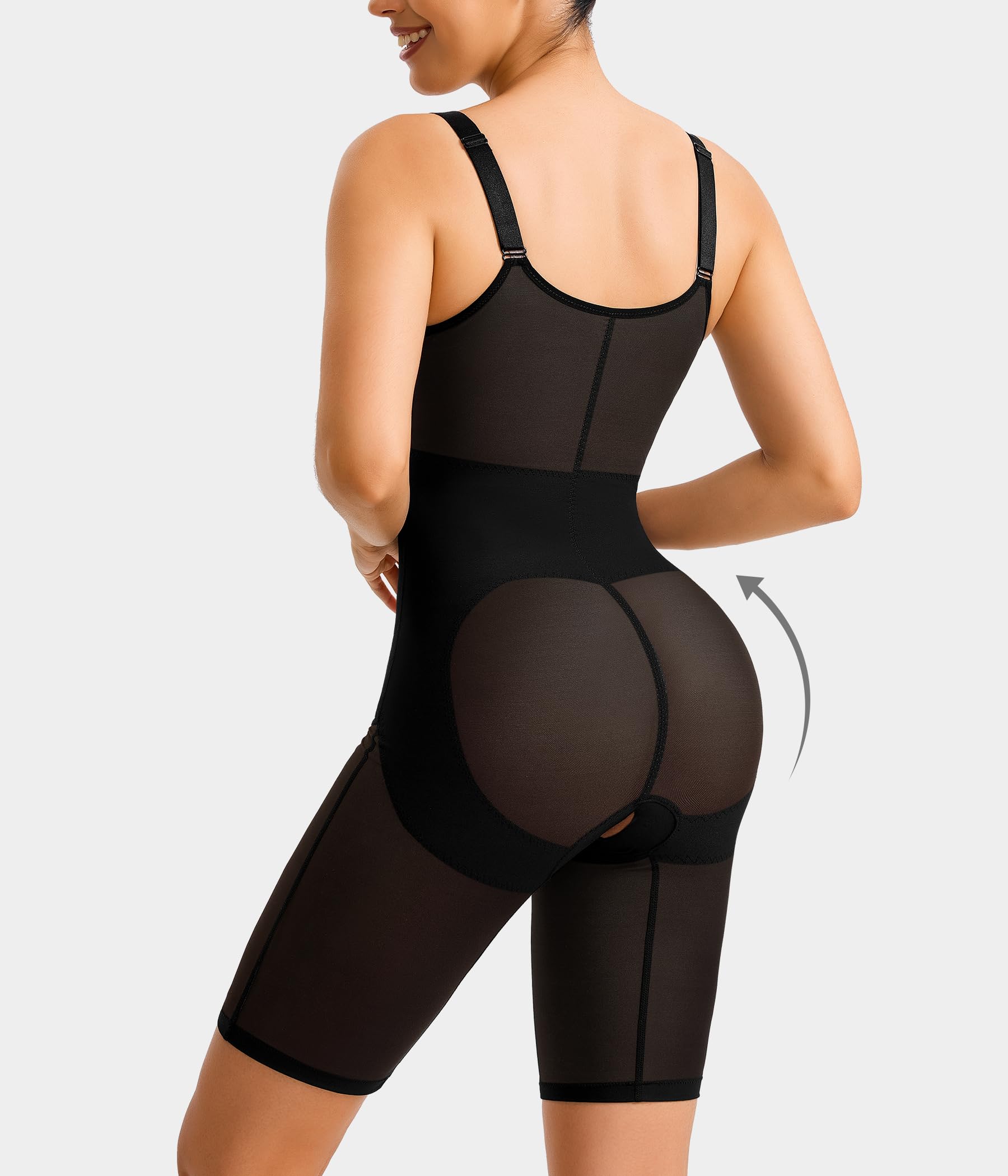 Nebility Tummy Control Shapewear Bodysuit - Open Bust Full Body Shaper Seamless Faja for Women - Slimming Underwear for Postpartum, Workout & Everyday Wear