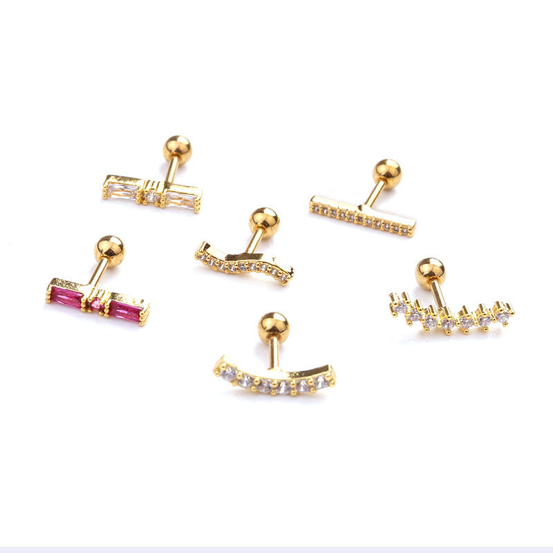 16G Curved Barbell Conch Stud Earring - Surgical Steel Upper Lobe Piercing Jewelry HSPJ1931 for Cartilage & Helix Piercings | Perfect for Everyday Wear & Special Occasions