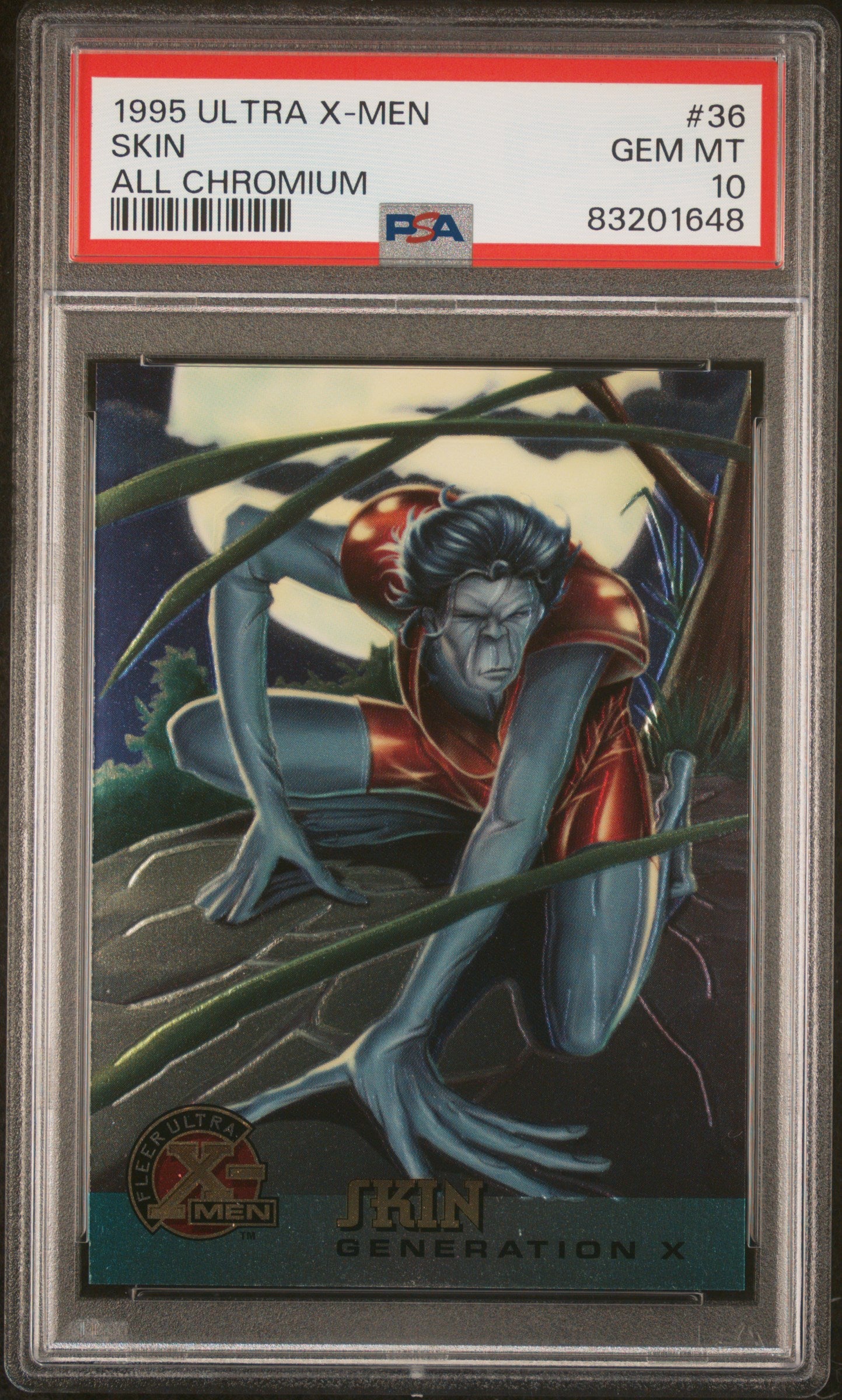 1995 ULTRA X-MEN All Chromium Skin #36 PSA 10 Graded Trading Card - Rare Collectible for Marvel Comics Fans & Card Investors | Perfect for Display, Gifts, and Investment Portfolios