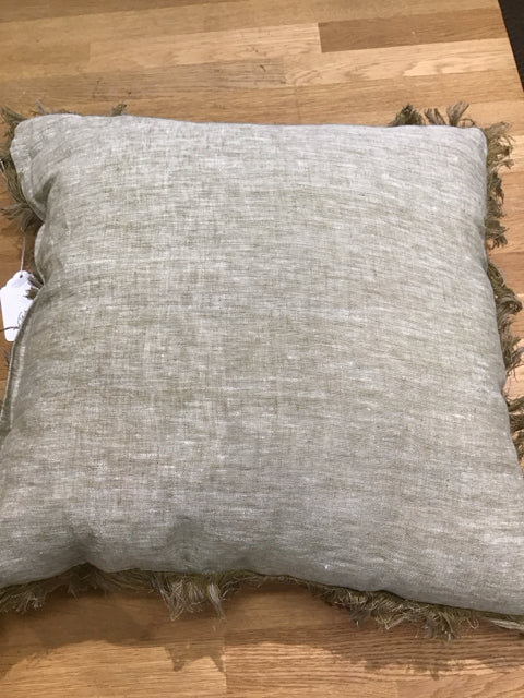 Green Fringe Pillow - Boho Decorative Throw Pillow for Couch, Bed, Sofa - Perfect for Living Room, Bedroom & Home Decor