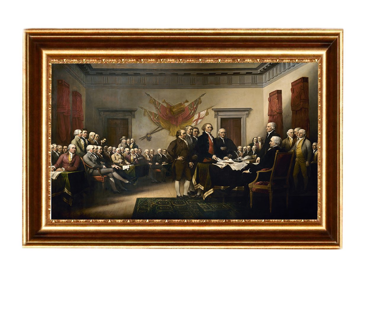 ELITEART John Trumbull Declaration of Independence Oil Painting Reproduction - Giclee Canvas Wall Art Print Framed 41.5x29 Inches - Perfect for Home Office Decor & American History Enthusiasts