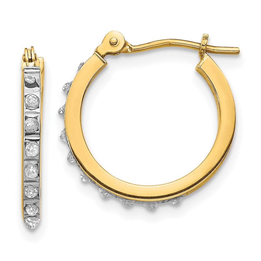 14K Gold Diamond Hinged Hoop Earrings for Women - Elegant Small Hoops with Sparkling Stones | Perfect for Weddings, Parties & Everyday Wear (Model DF172)