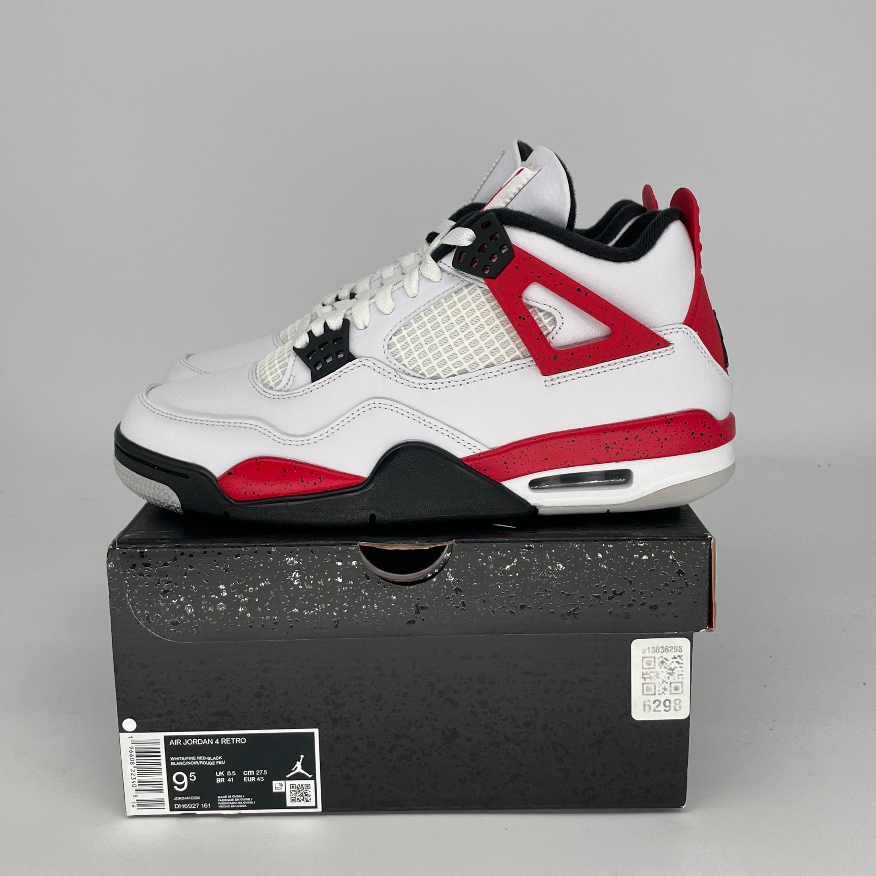 **Air Jordan 4 Retro 'Red Cement' Men's/Women's Basketball Shoes - Size 9.5/11W (DH6927-161) - Perfect for Streetwear & Sneaker Collectors**