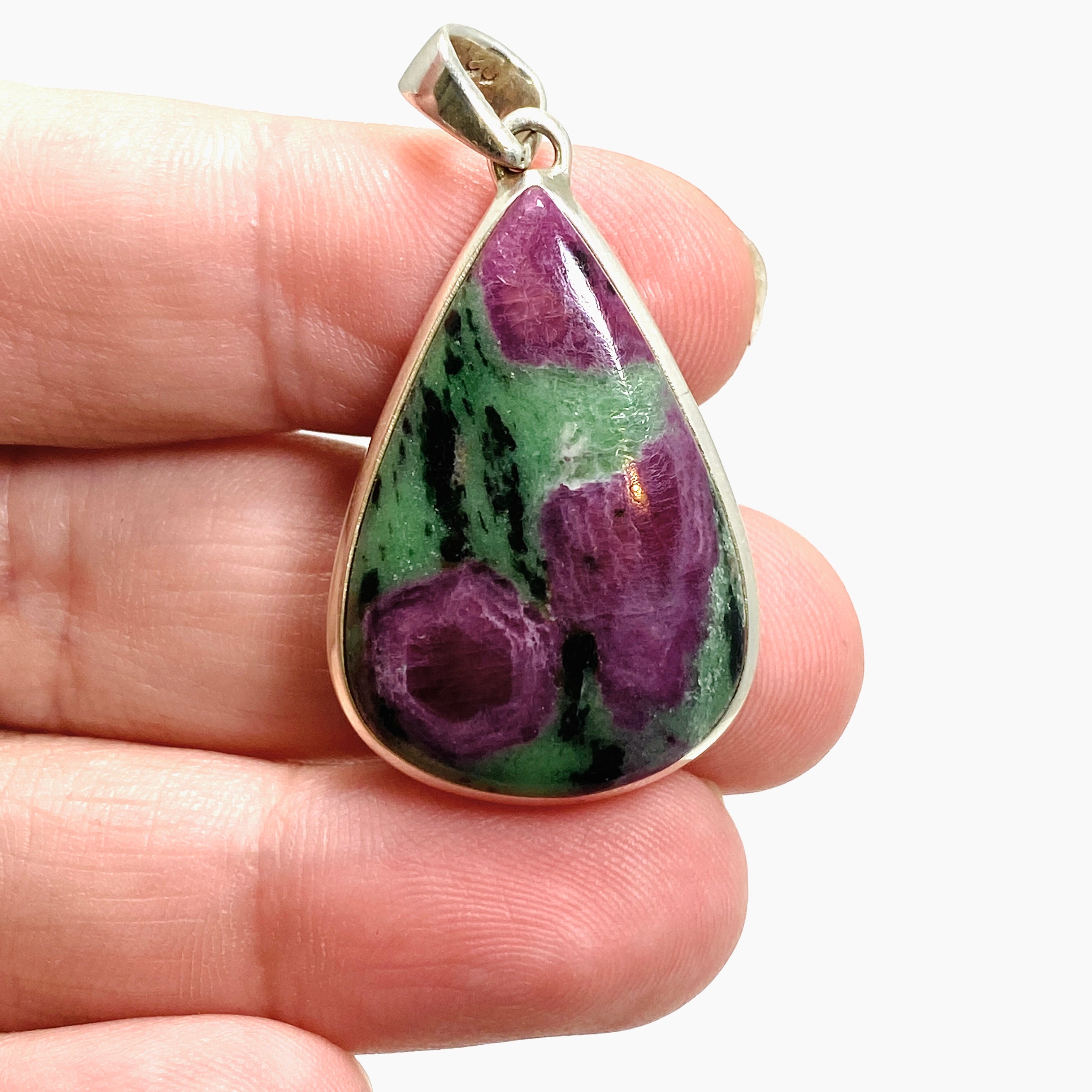 Natural Ruby Zoisite Teardrop Cabochon Pendant - Handmade Gemstone Jewelry PPGJ987 | Perfect for Healing Crystal Necklaces & Spiritual Gifts