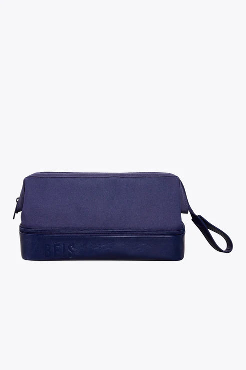 Premium Navy Blue Dopp Kit for Men - Travel Toiletry Bag with Hanging Hook - Perfect for Gym, Business Trips & Weekend Getaways