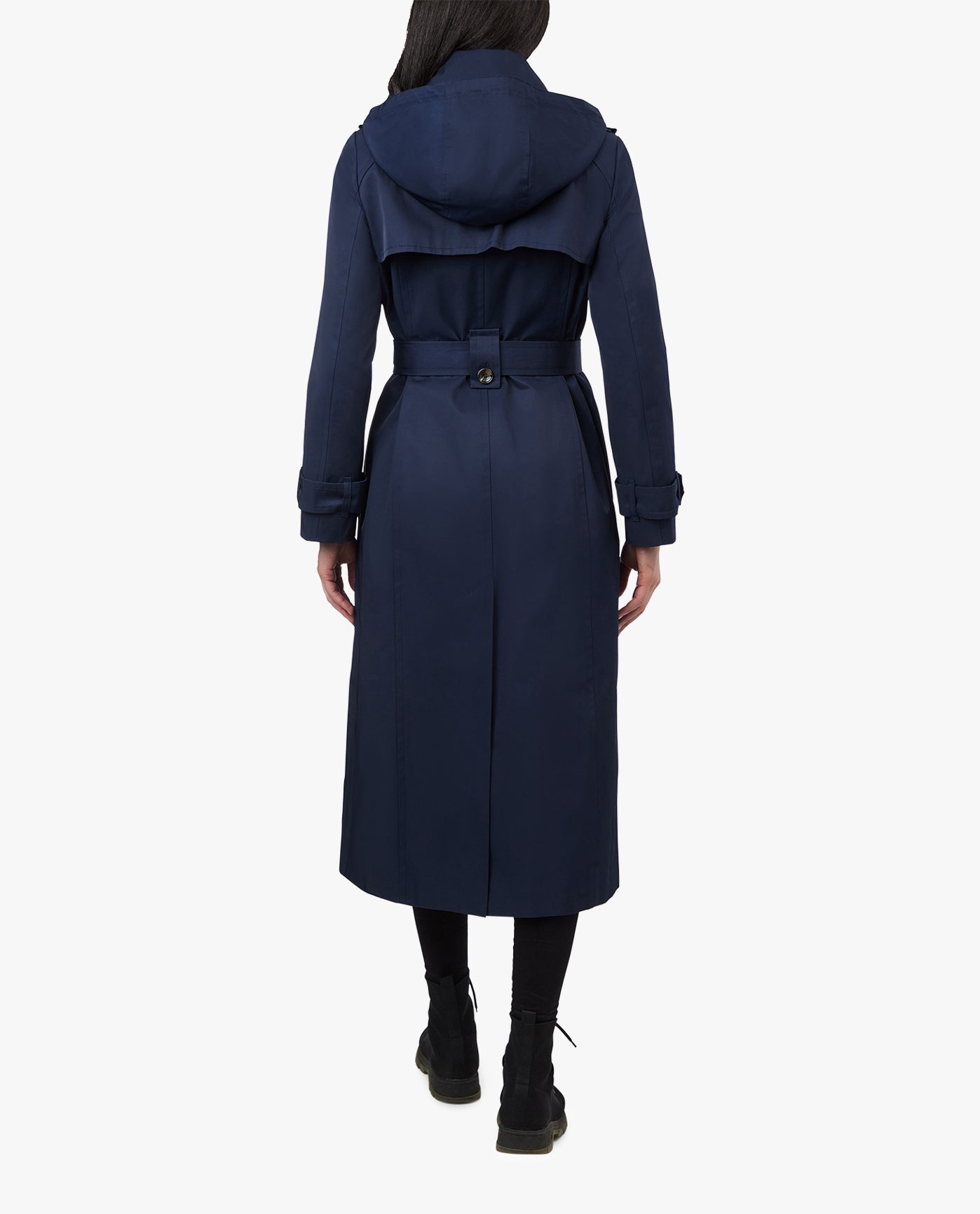 Stylish Single Breasted Hooded Maxi Trench Coat with Adjustable Belt - Perfect for Fall & Winter Outerwear, Office Wear & Casual Fashion