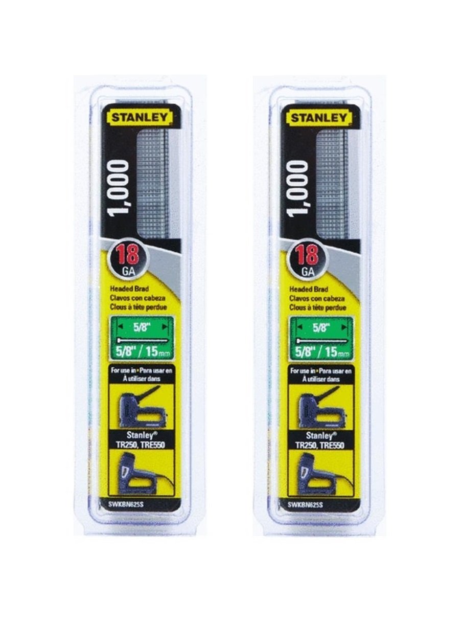 Stanley 15mm (5/8 Inch) Brad Nails - 1000 Count for Woodworking, Upholstery & DIY Projects - Compatible with Stanley, DeWalt & Porter Cable Nail Guns