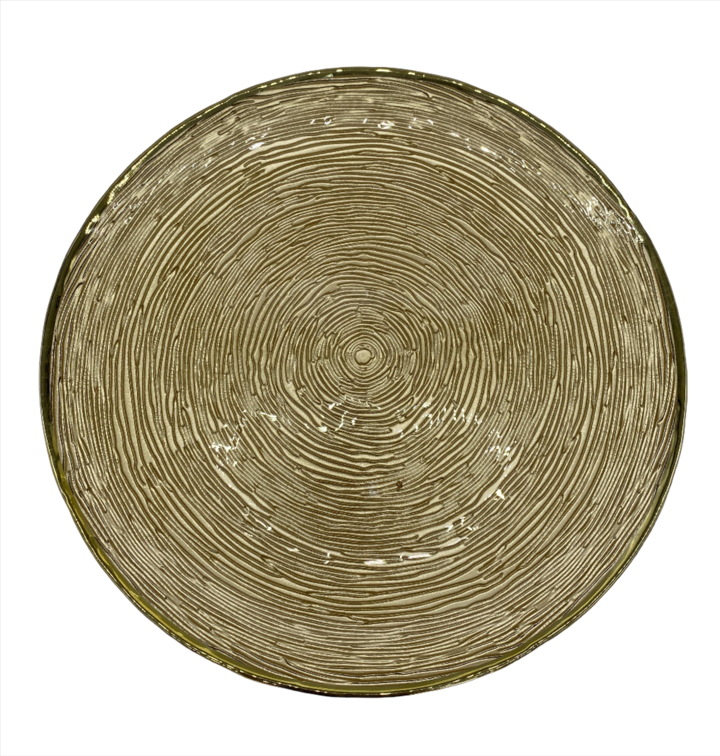12.5 Inch Gold Glass Plate - Elegant Serving Tray for Dining, Parties & Home Decor
