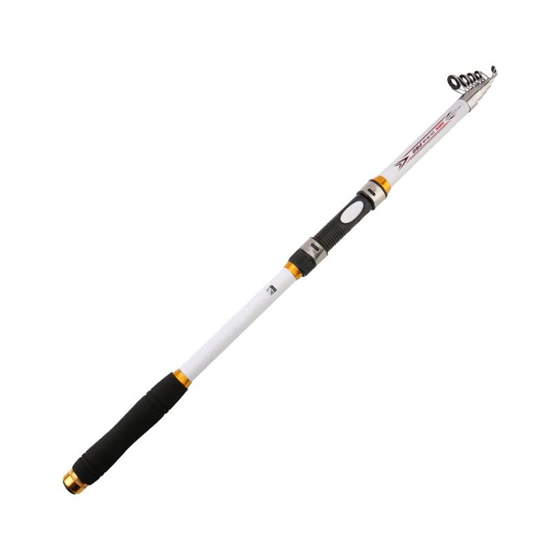 Portable Telescopic Fishing Rod - 7ft to 12ft Fiberglass Pole with Ceramic Guide Rings & EVA Handle - Compact Travel Fishing Gear for Beginners and Professionals - Perfect for Saltwater, Freshwater, Beach and Boat Fishing Adventures