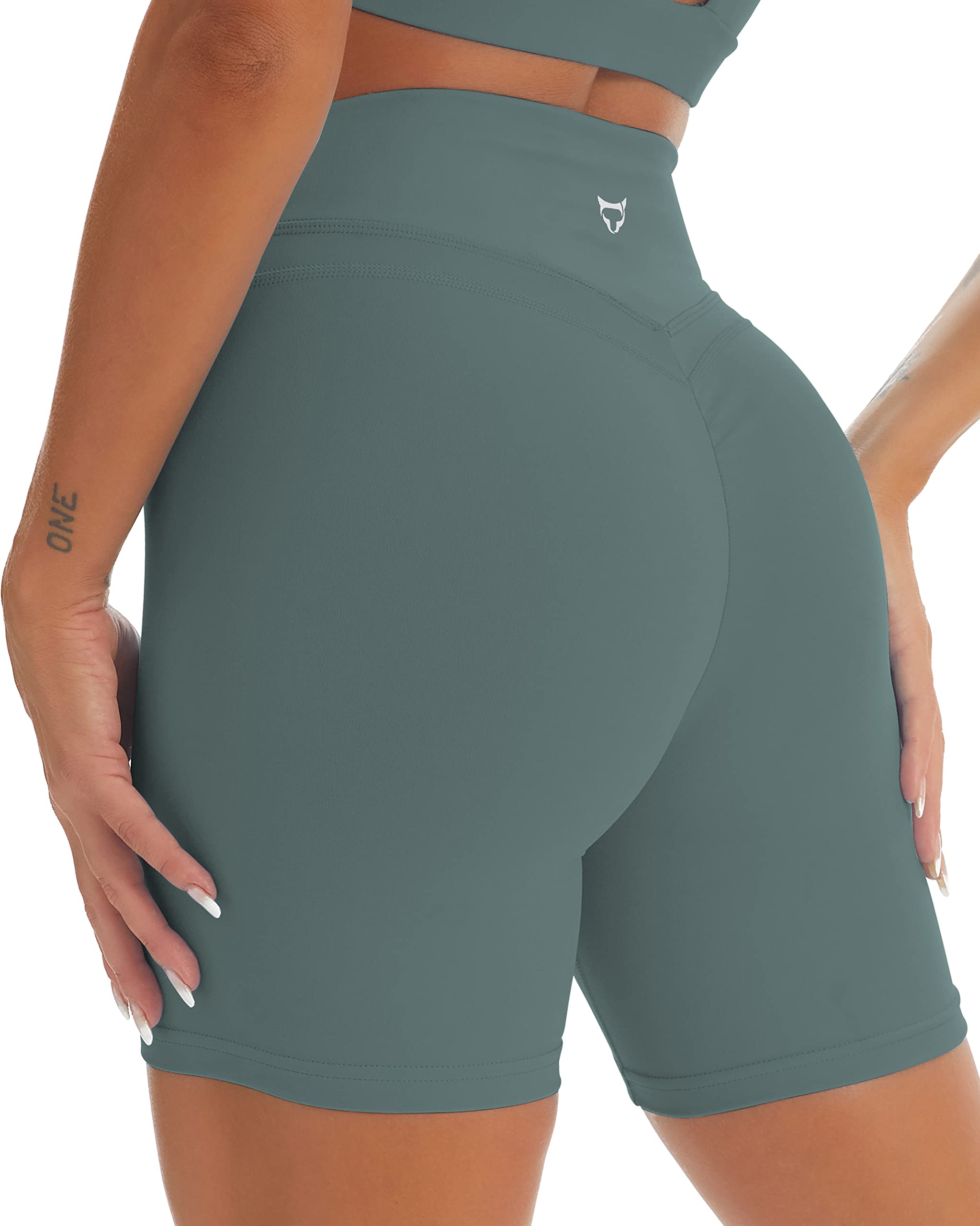 TomTiger High Waist Yoga Shorts for Women - Tummy Control Workout Biker Shorts with Butt Lifting Design | Perfect for Yoga, Gym, Running & Lounge Wear
