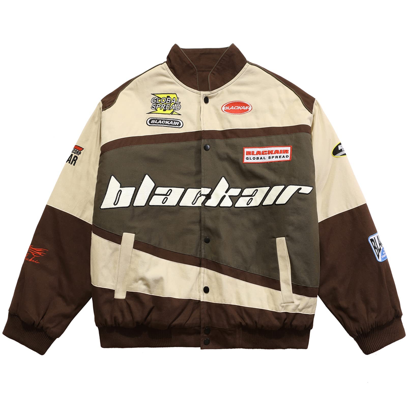 Aelfric Eden Men's Motorcycle Jacket - Black Air Moto Varsity Baseball Jacket for Women & Men, Vintage Biker Coat for Riding, Casual Wear & Street Fashion