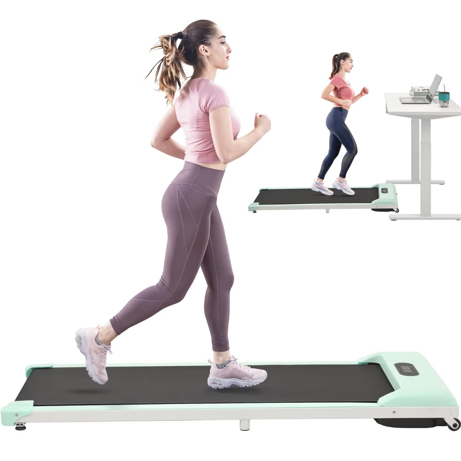 Merax 2.5HP Portable Under Desk Treadmill - Walking Pad with Remote Control, LED Display, No Installation Required for Home & Office Use | Perfect for Workouts, Walking While Working, and Compact Home Gym Spaces