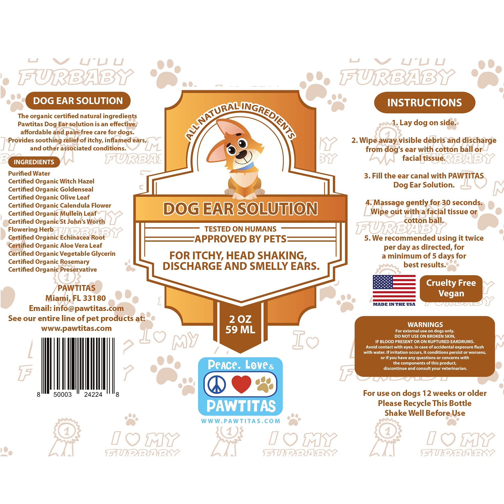 Premium Grey Collar for Extra Small Dogs & 100% Natural Dog Ear Cleaner Set - Gentle Pet Grooming Essentials for Daily Care & Puppy Hygiene