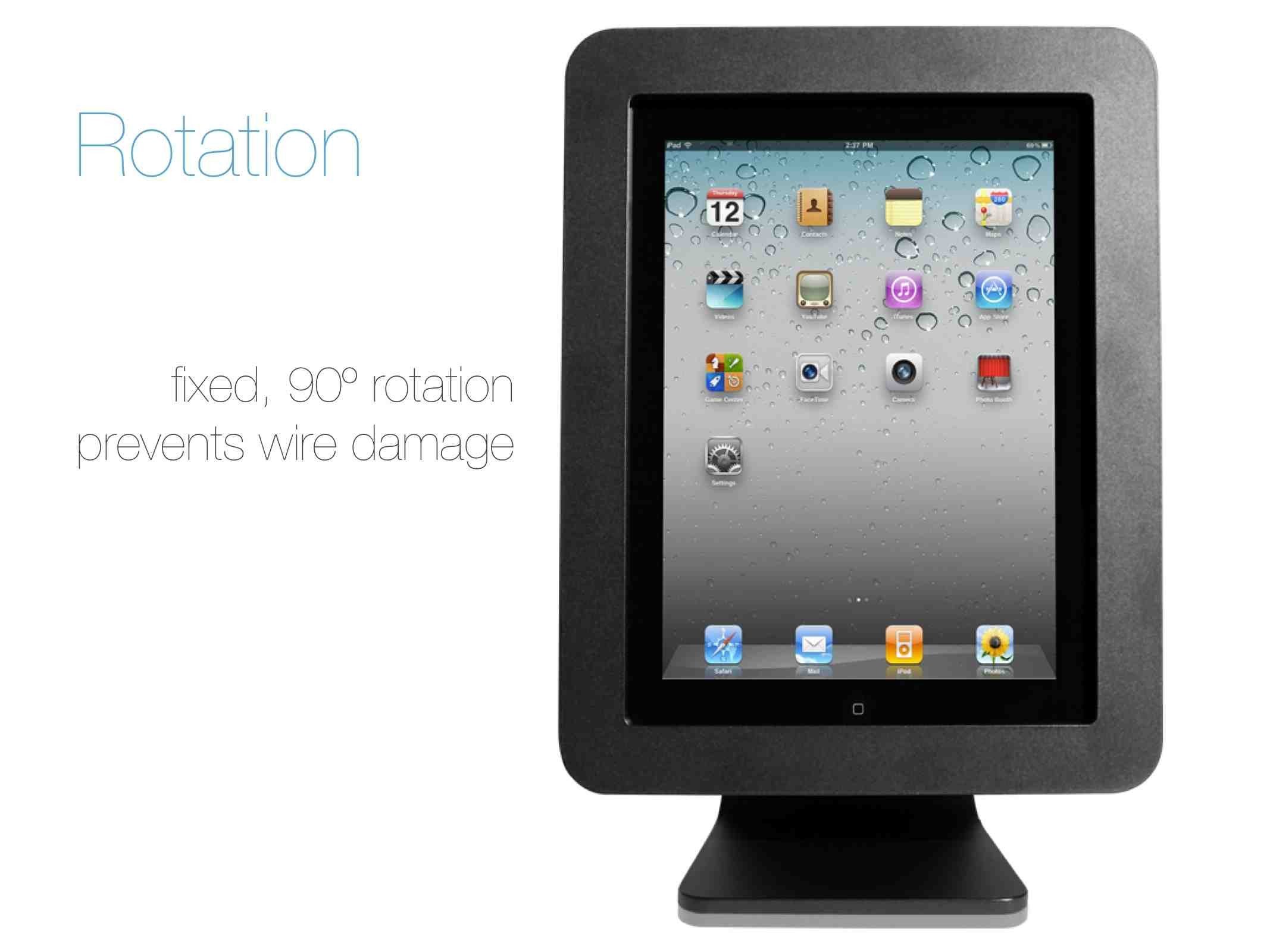 Maclocks iPad Security Enclosure - Countertop Interactive Unit for iPad & iPad Air (Black) | Secure Display for Retail, Restaurants & Public Spaces | AIO-B Model