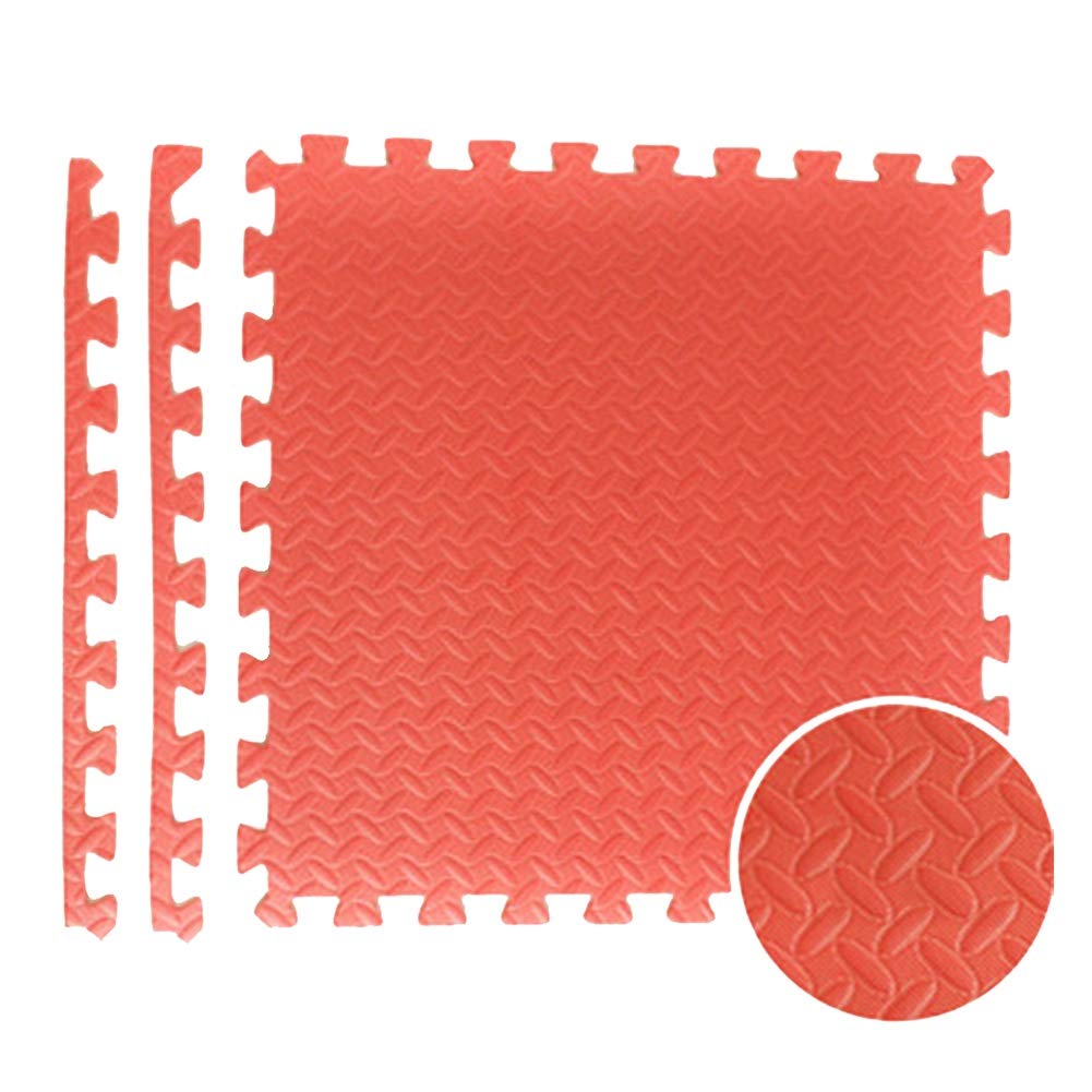 JIAJUAN 8-Piece Interlocking Foam Play Mat for Kids - 60x60x2.5cm Thickened Non-Slip Puzzle Floor Tiles, Red - Perfect for Playrooms, Daycares & Safe Toddler Play Areas
