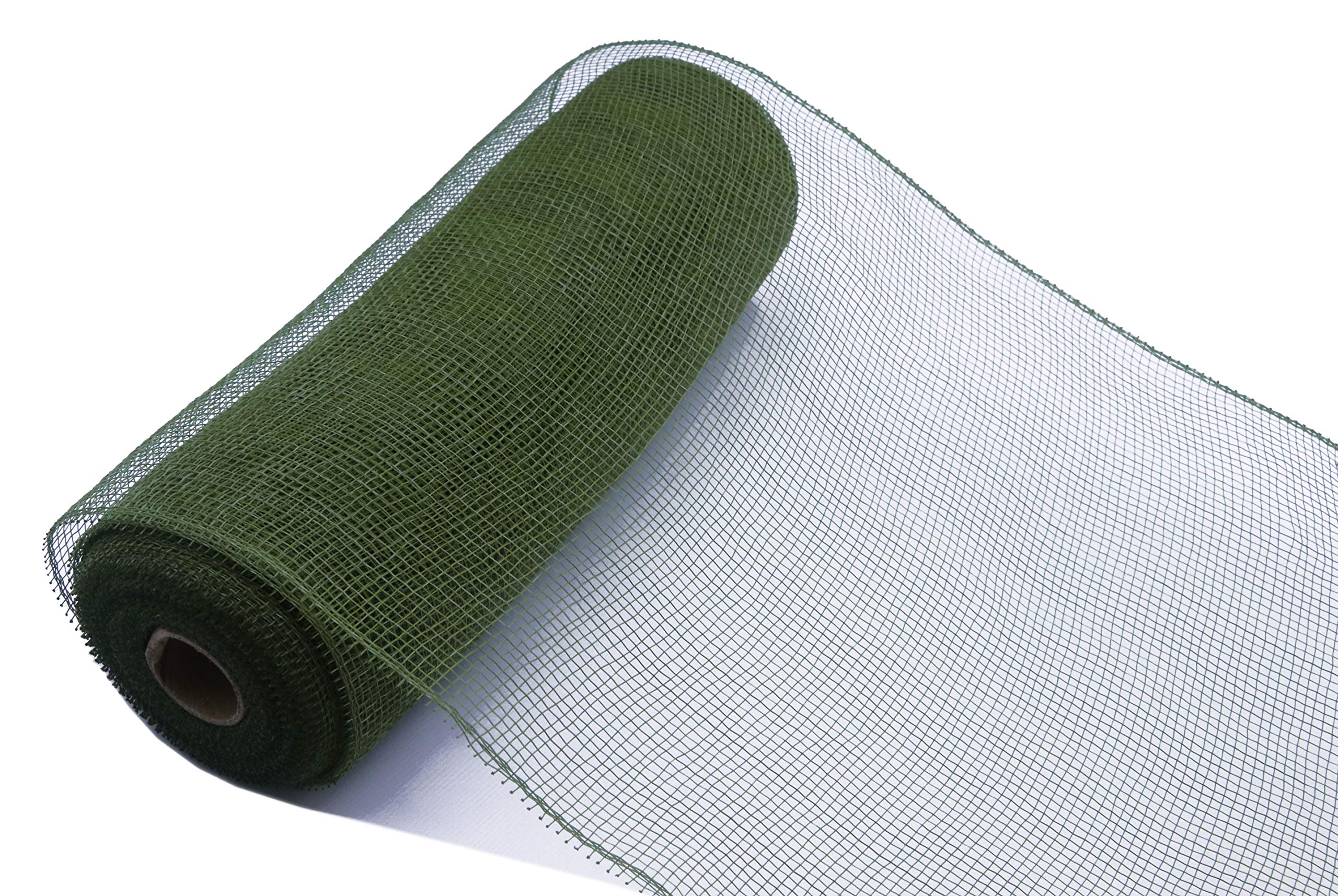 XiXiboutique 10 Inch Decorative Poly Mesh Ribbon - 30 Feet (10 Yards, Moss Green) for Wreath Making, Gift Wrapping, and DIY Crafts