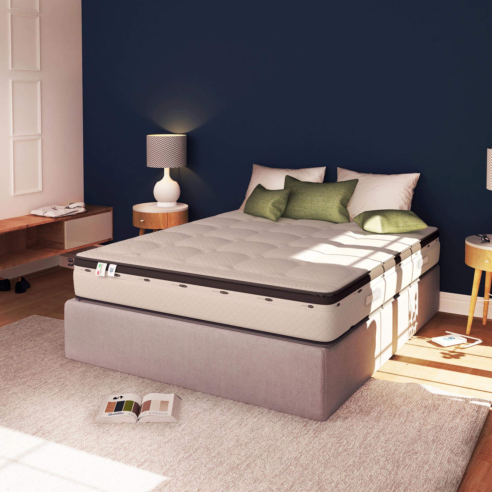 Baldiflex Bonjour Memory Foam & Waterfoam Mattress with Quilted 3D Air Fresh Cover - Premium Comfort for Back Pain Relief, Pressure Relief, and Cool Sleep - Ideal for Bedrooms, Guest Rooms, and Dormitories