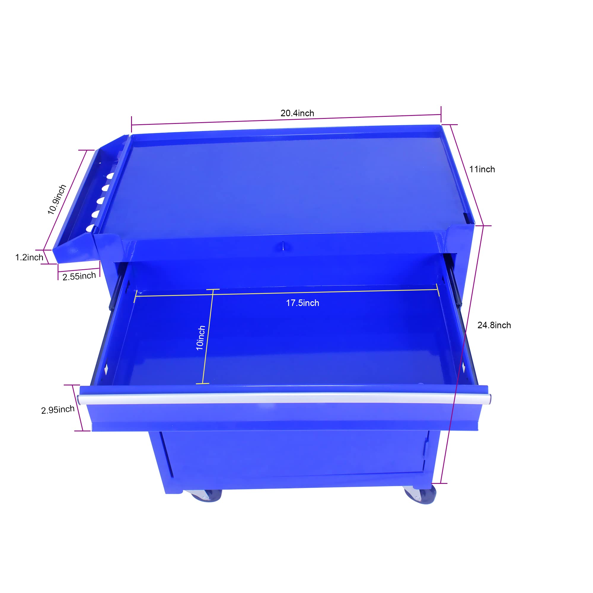 Heavy-Duty Rolling Tool Chest with 5 Drawers & Wheels - Detachable Tool Storage Cabinet with Adjustable Shelf - Mobile Toolbox for Workshop, Garage & Mechanics - Perfect for Automotive Repairs & DIY Projects (Blue)
