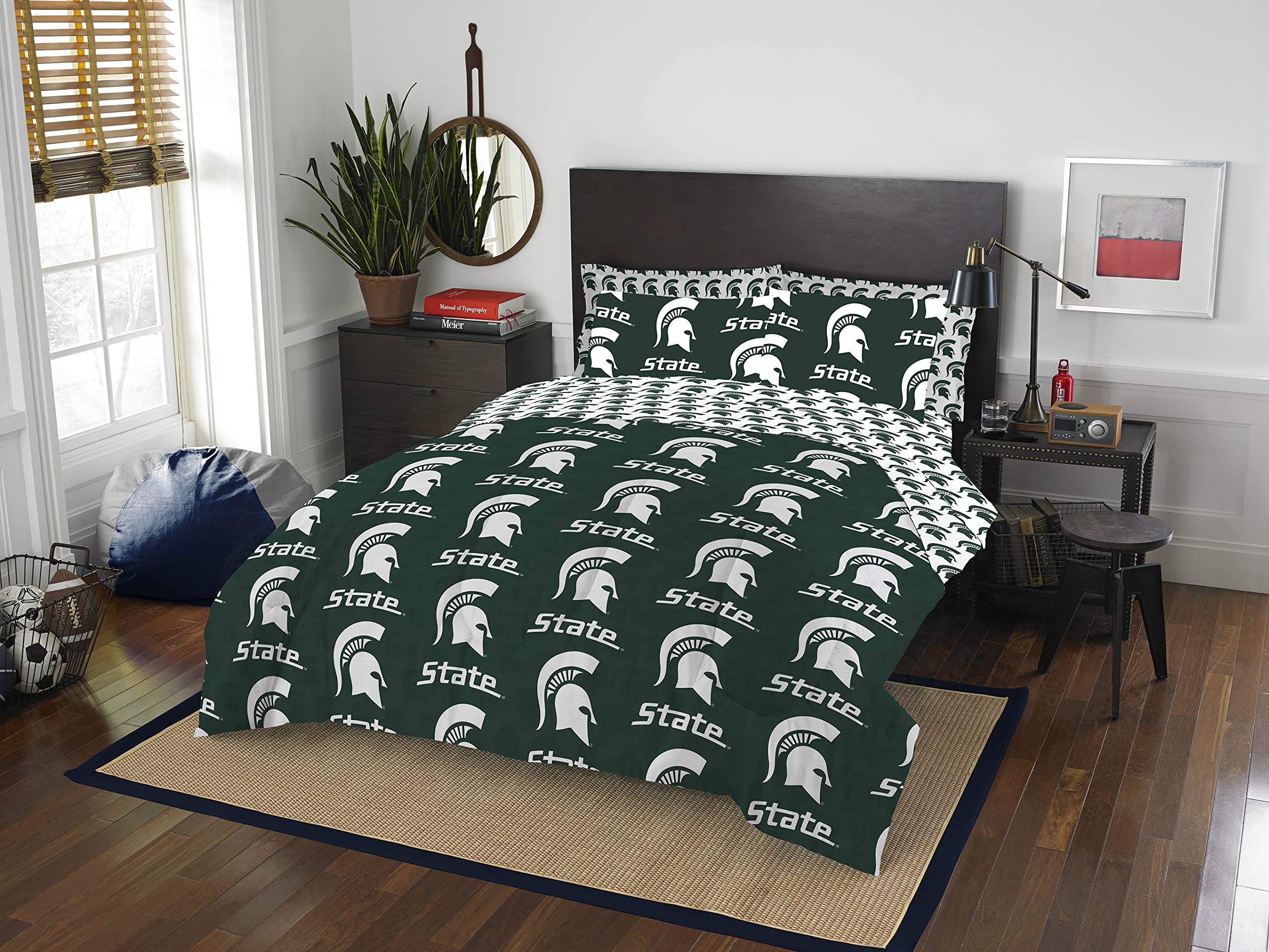Northwest NCAA Unisex Adult 3-Piece Bed in a Bag Set - Comforter, Sheet & Pillowcase - Perfect for Dorm Rooms, College Students & Sports Fans