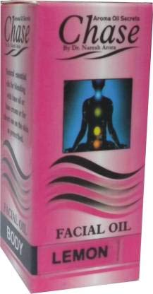 Chase Aroma Lemon Facial Oil 10ml - Brightening & Hydrating Essential Oil for Glowing Skin - Perfect for Morning Routine & Nighttime Skincare