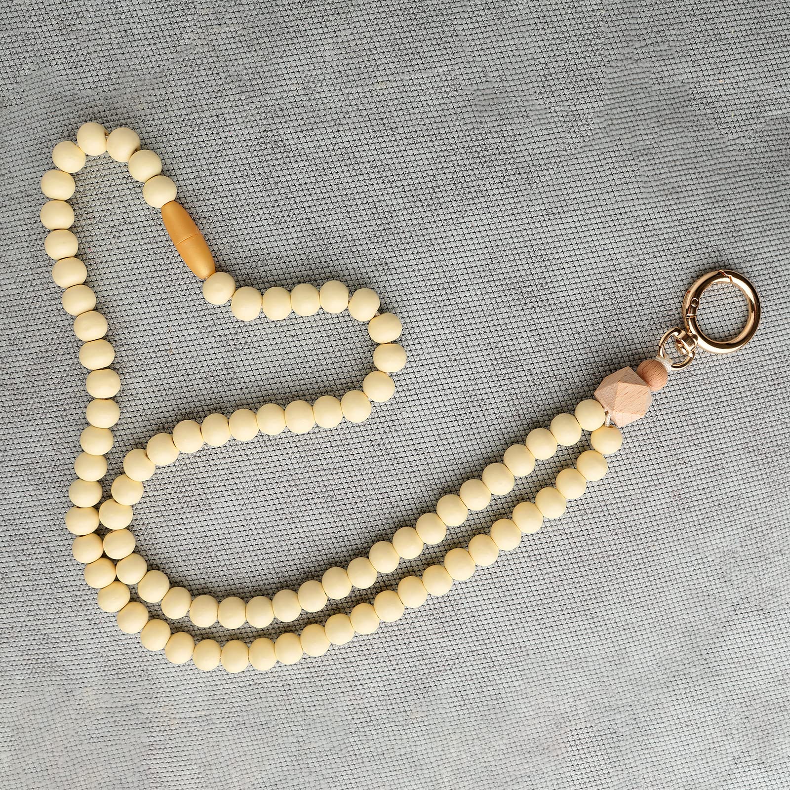 Boho Beaded Teacher Lanyard for ID Badges & Keys - Fashion Wooden Necklace for Nurses & Women - Office & School Use