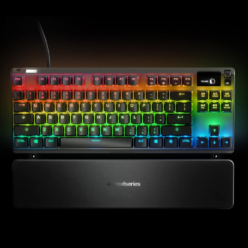 SteelSeries Apex 7 TKL Mechanical Gaming Keyboard with OLED Display & Brown Switches - US QWERTY Layout for PC, Mac, PS5, Xbox Gaming & Office Work