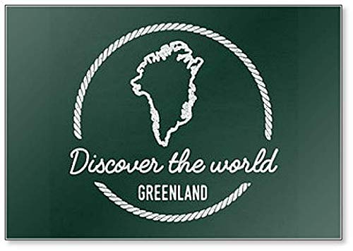 Greenland Map White Chalk Insignia Fridge Magnet - Perfect for Classroom Decor, Geography Teaching & Refrigerator Organization