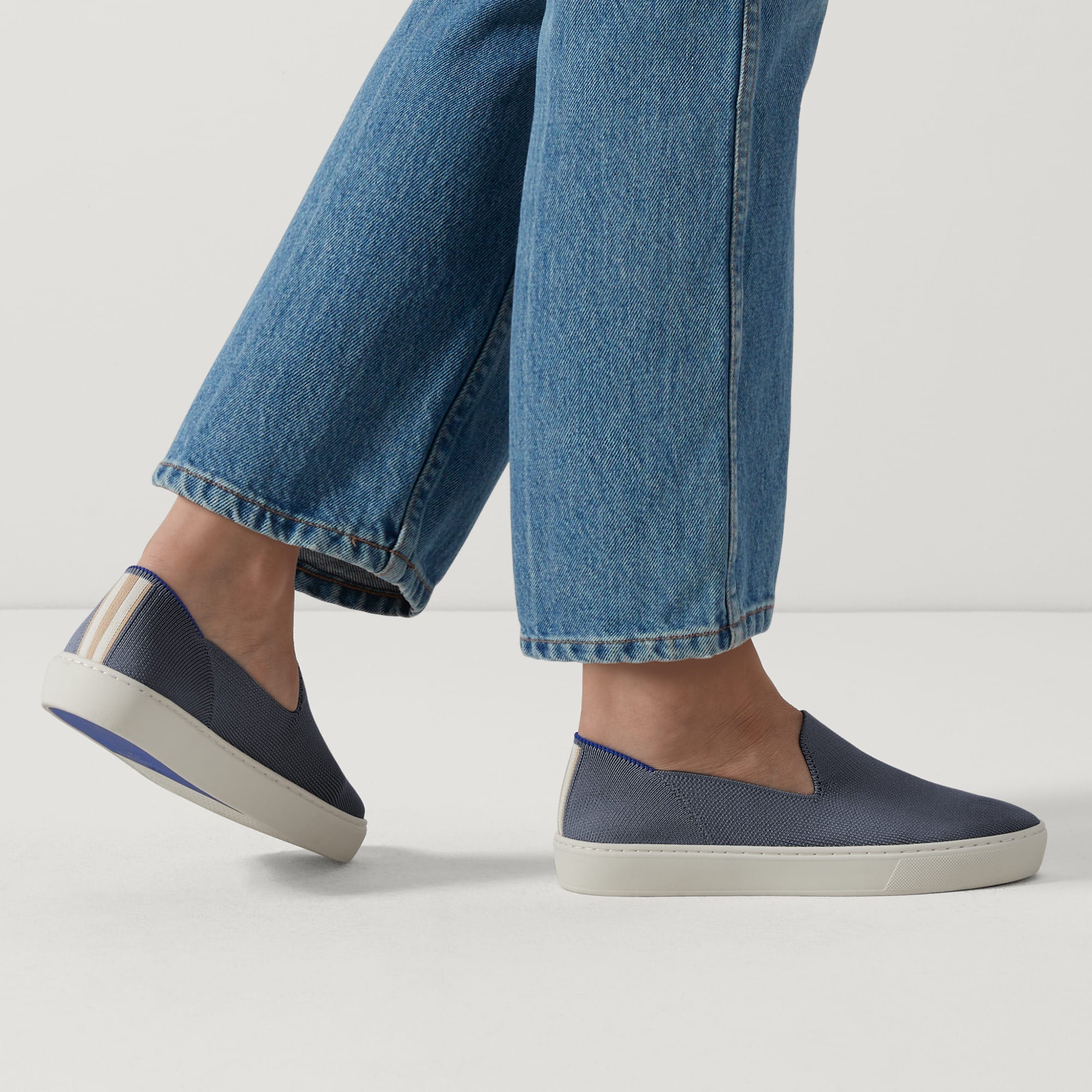 The Original Slip-On Sneakers for Men & Women - Comfortable Navy Blue Casual Shoes for Walking, Travel & Everyday Wear