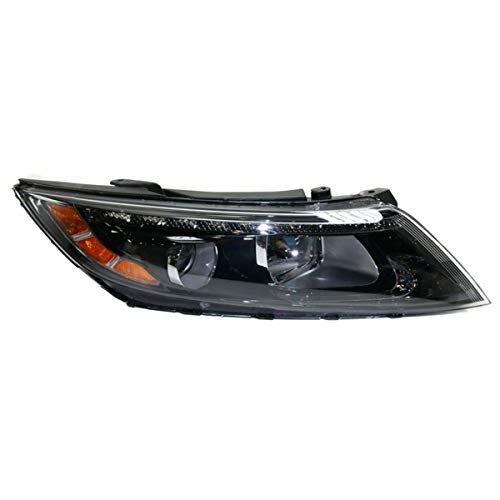 2014-2015 Kia Optima USA Built Right Passenger Side Halogen Headlight with LED Position Light & Bulb - Perfect for Night Driving & Replacement Parts