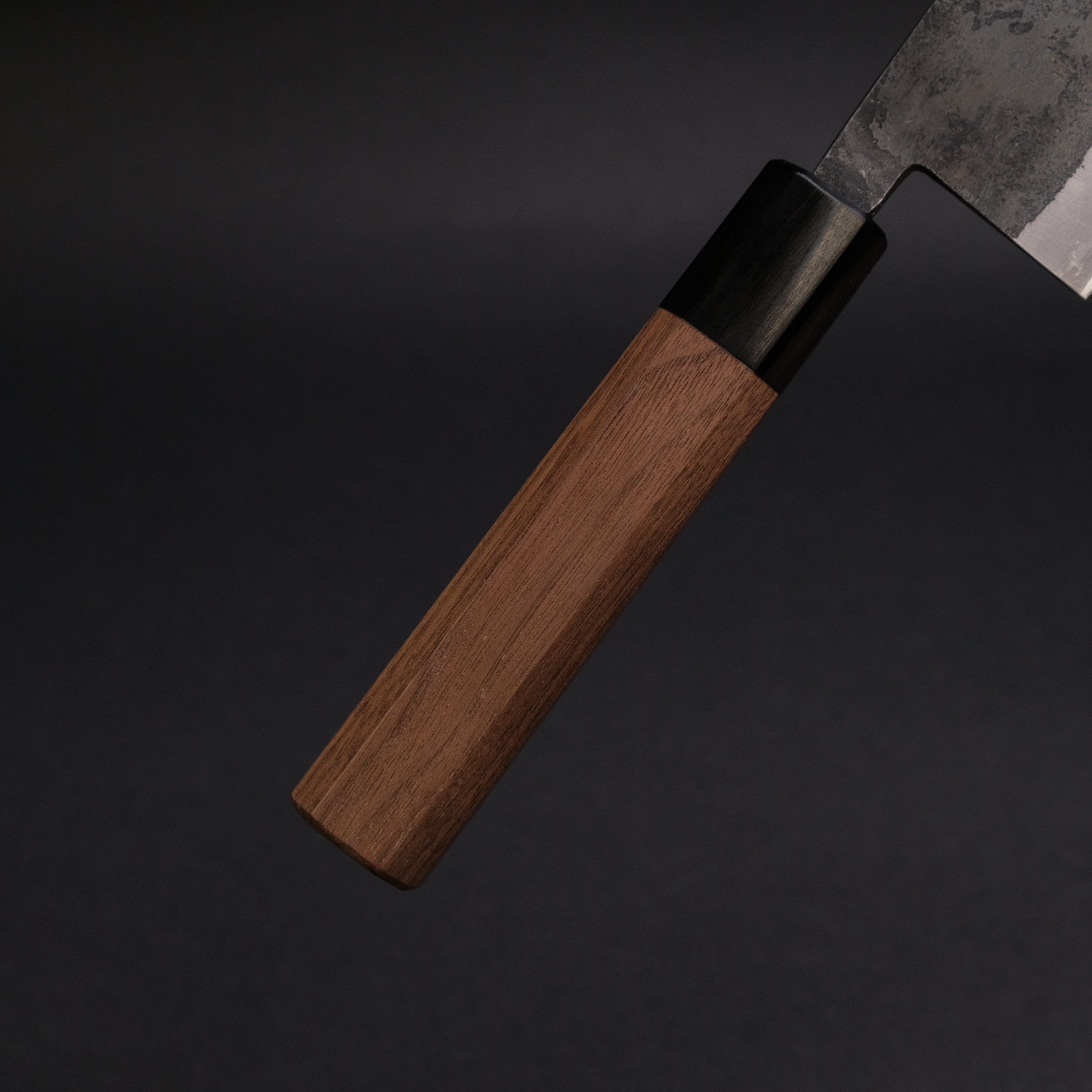 Hitohira Harima Forged Blue #2 Stainless Clad Nakiri Knife - Kurouchi Finish with Walnut Handle - Perfect for Vegetable Chopping, Slicing & Food Prep in Professional & Home Kitchens