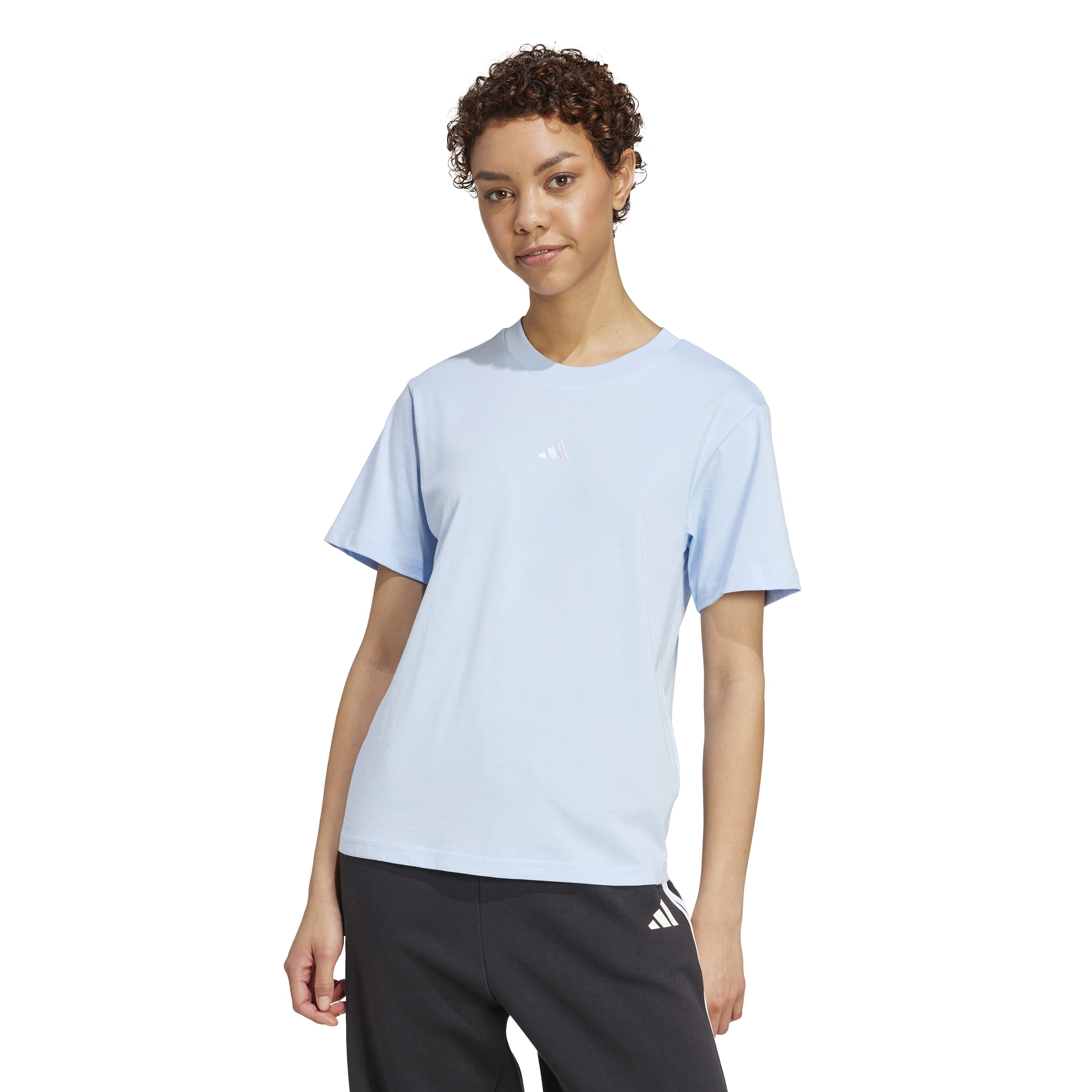 Adidas Women's Essentials Small Logo T-Shirt - Comfortable Casual Tee for Workout, Gym & Everyday Wear