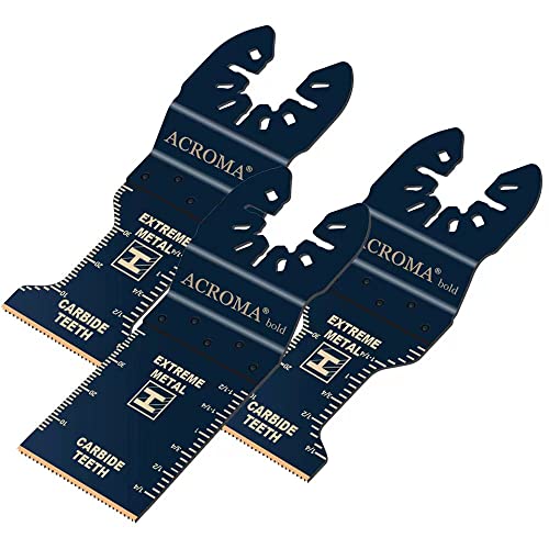 Acroma 3-Piece Carbide Tooth Oscillating Multitool Blades Set - 0.04