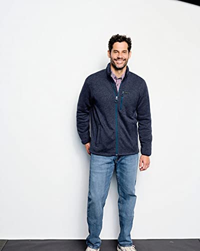 Orvis Men's Recycled Sweater Fleece Jacket - Eco-Friendly Warm Pullover for Outdoor Hiking & Casual Wear