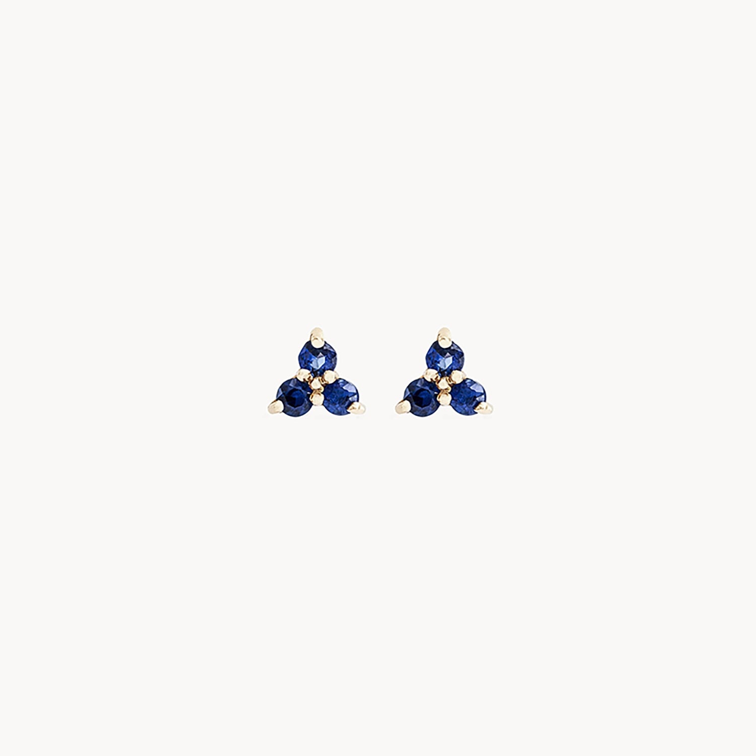 14K Yellow Gold Blue Sapphire Earrings for Women - Elegant Abacus Tripod Design, Perfect for Weddings, Parties & Special Occasions