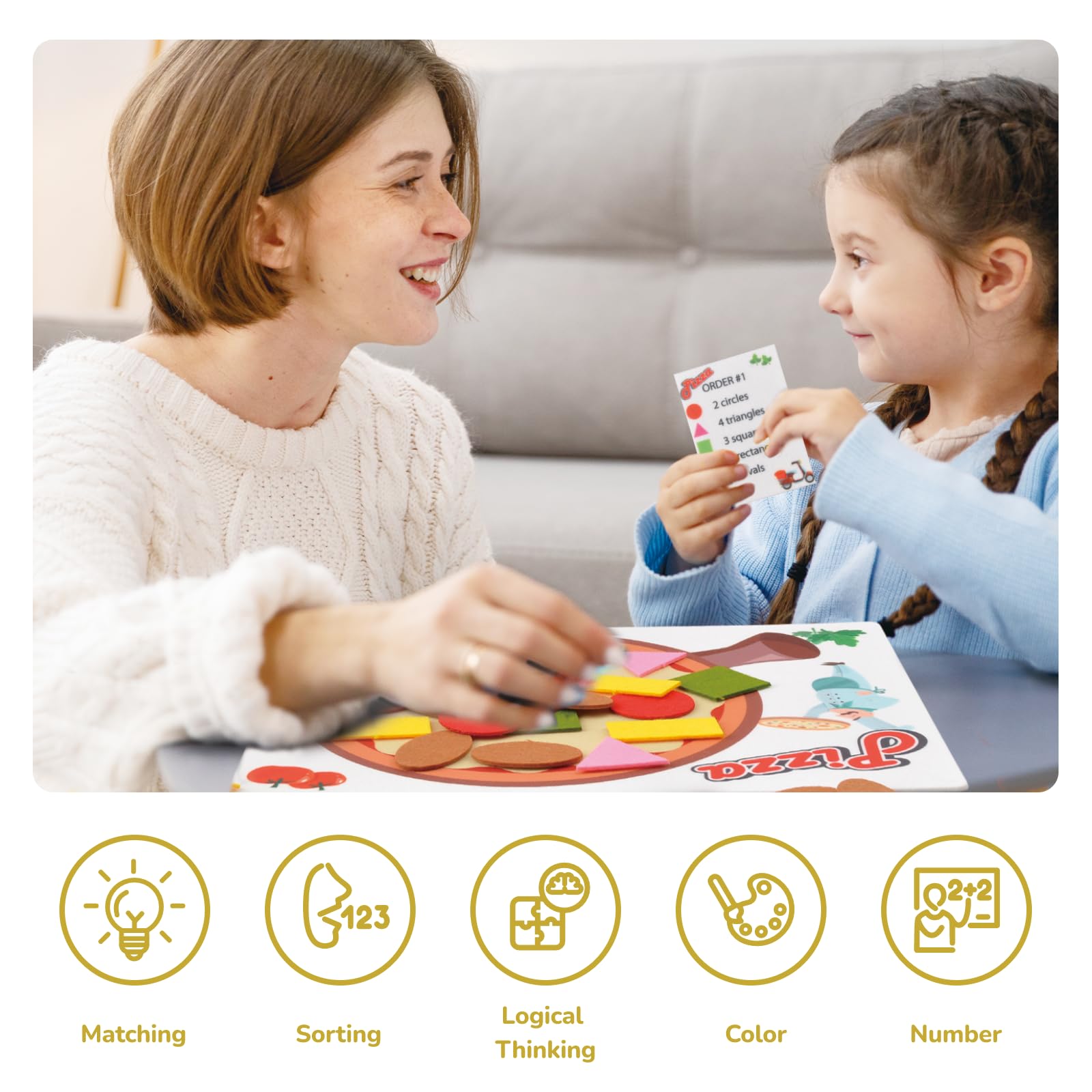 Chefan Pizza Counting Toddler Toys - Educational Number Learning & Preschool Math Games - Montessori Manipulatives for Early Childhood Development - Perfect for Classroom, Homeschool & Playtime Activities