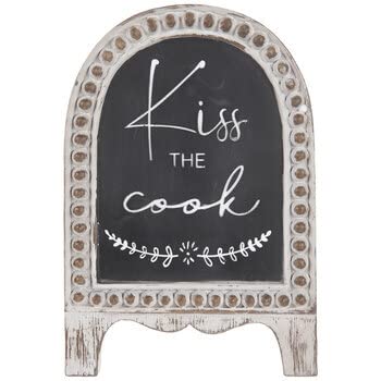Kiss The Cook Resin Kitchen Decor - 7 Inch Height Home Decoration for Kitchen Countertop, Shelf & Dining Room Display