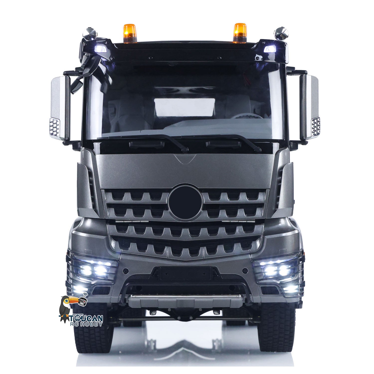 1/14 Scale 6x6 RC Tractor Truck Model - 10CH Radio Controlled, 2-Speed Brush Motor ESC, No Lock Differential Axle - Off-Road Adventure & Construction Site Play