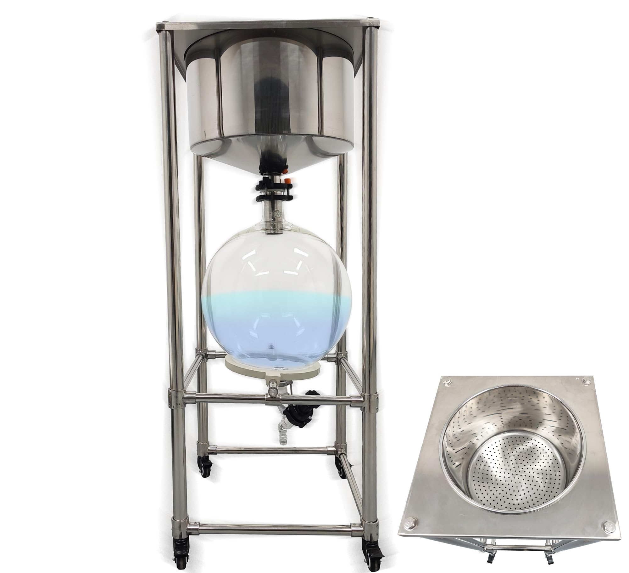 INTSUPERMAI 50L Buchner Funnel Filtration Kit with Vacuum Flask, Stainless Steel Frame - Lab Vacuum Filter System for Liquid Extraction & Chemical Filtration | Perfect for Laboratories, Brewing, and Industrial Applications