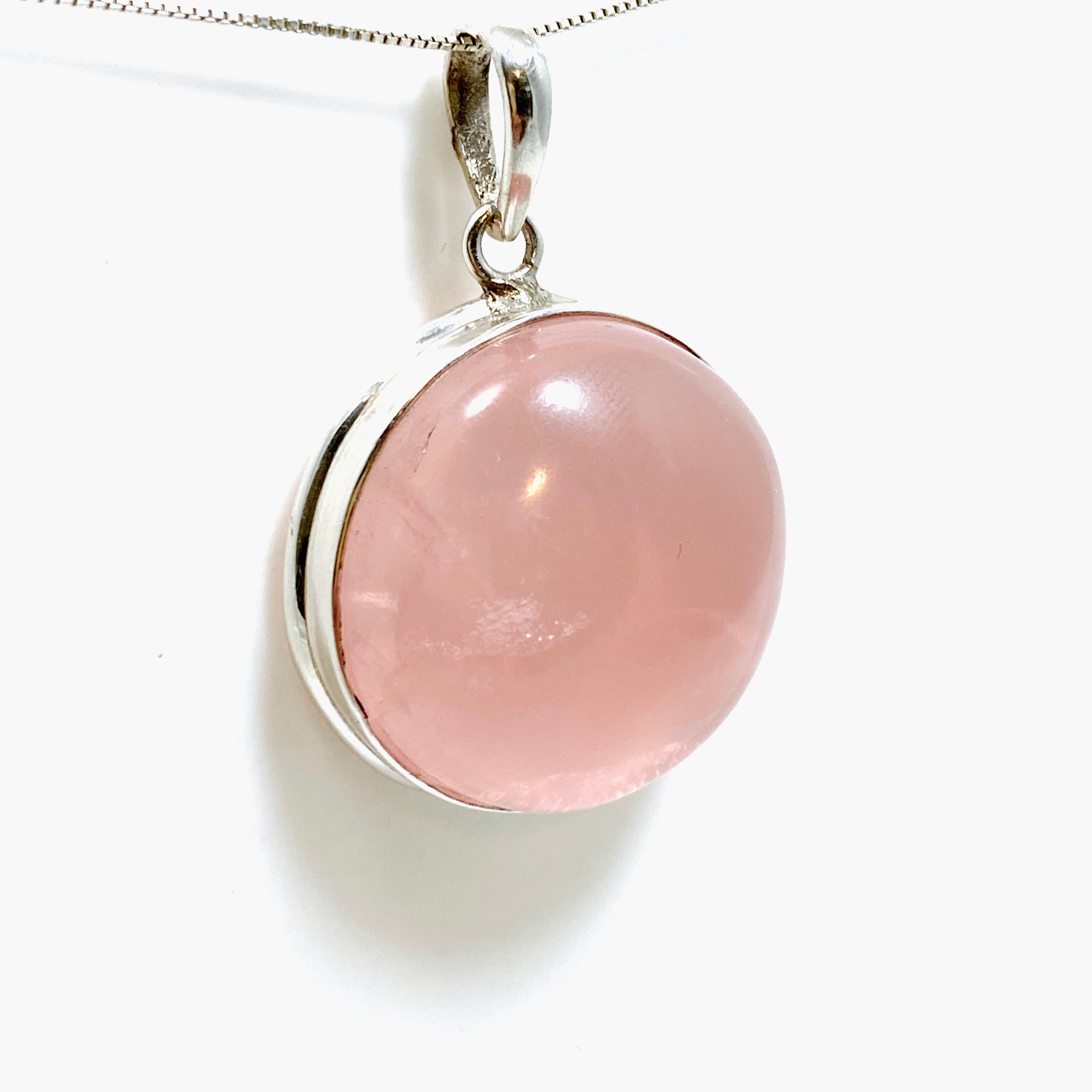 Natural Rose Quartz Round Cabochon Pendant - 15mm Healing Crystal Jewelry for Necklace Making, Meditation & Spiritual Gifts