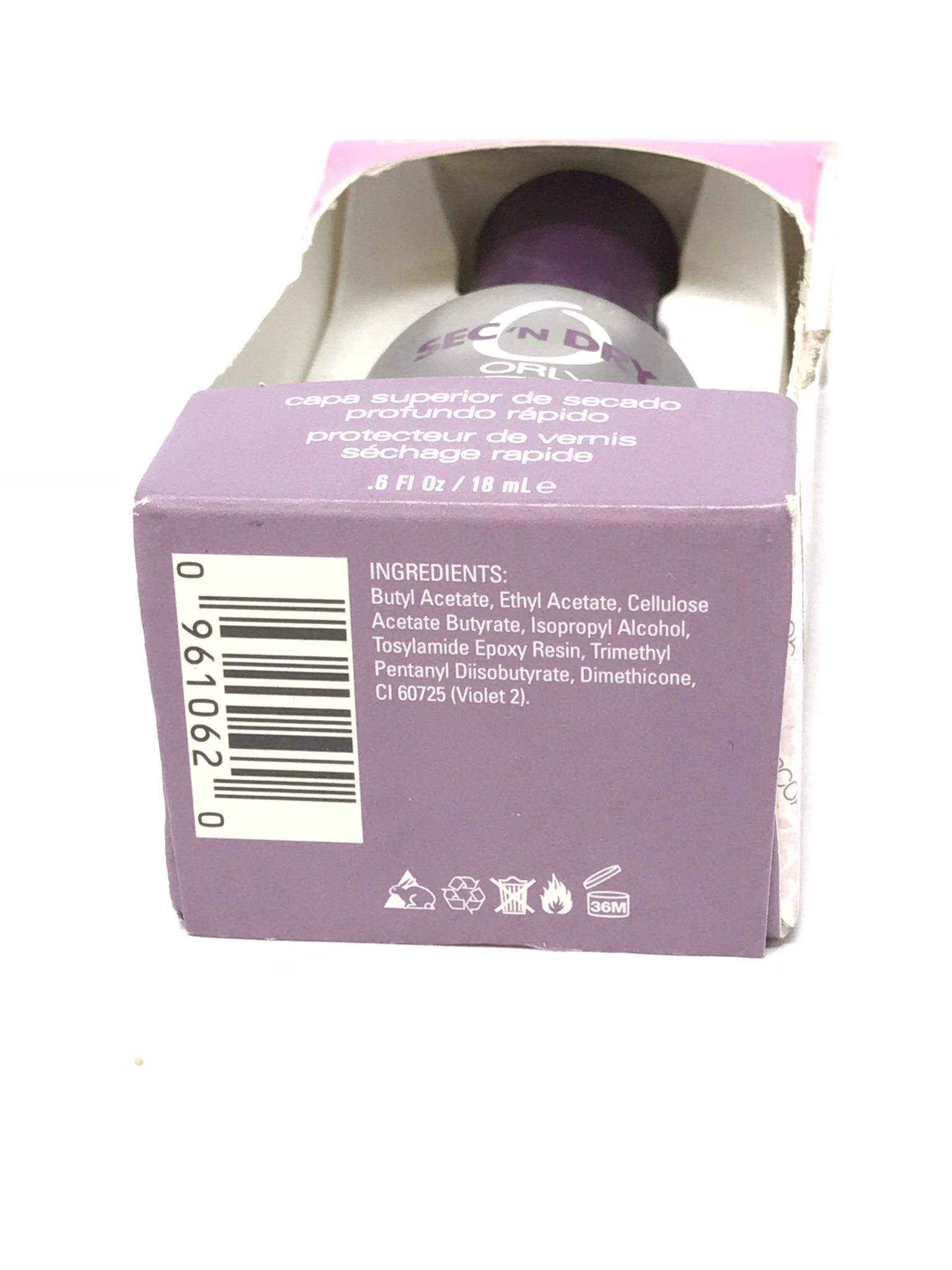 Orly Sec'n Dry Quick-Dry Topcoat 18ml - Fast Nail Polish Dryer for Salon & Home