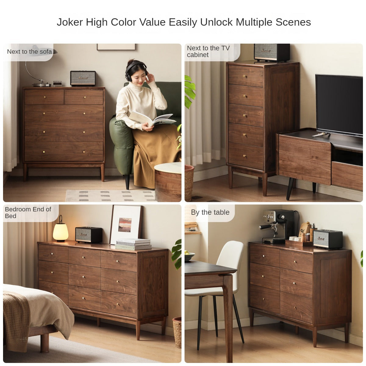 Solid Black Walnut & Oak Wood Drawer - Modern Porch Cabinet for Outdoor Storage & Entryway Organization | Perfect for Patio, Deck, and Garden Decor