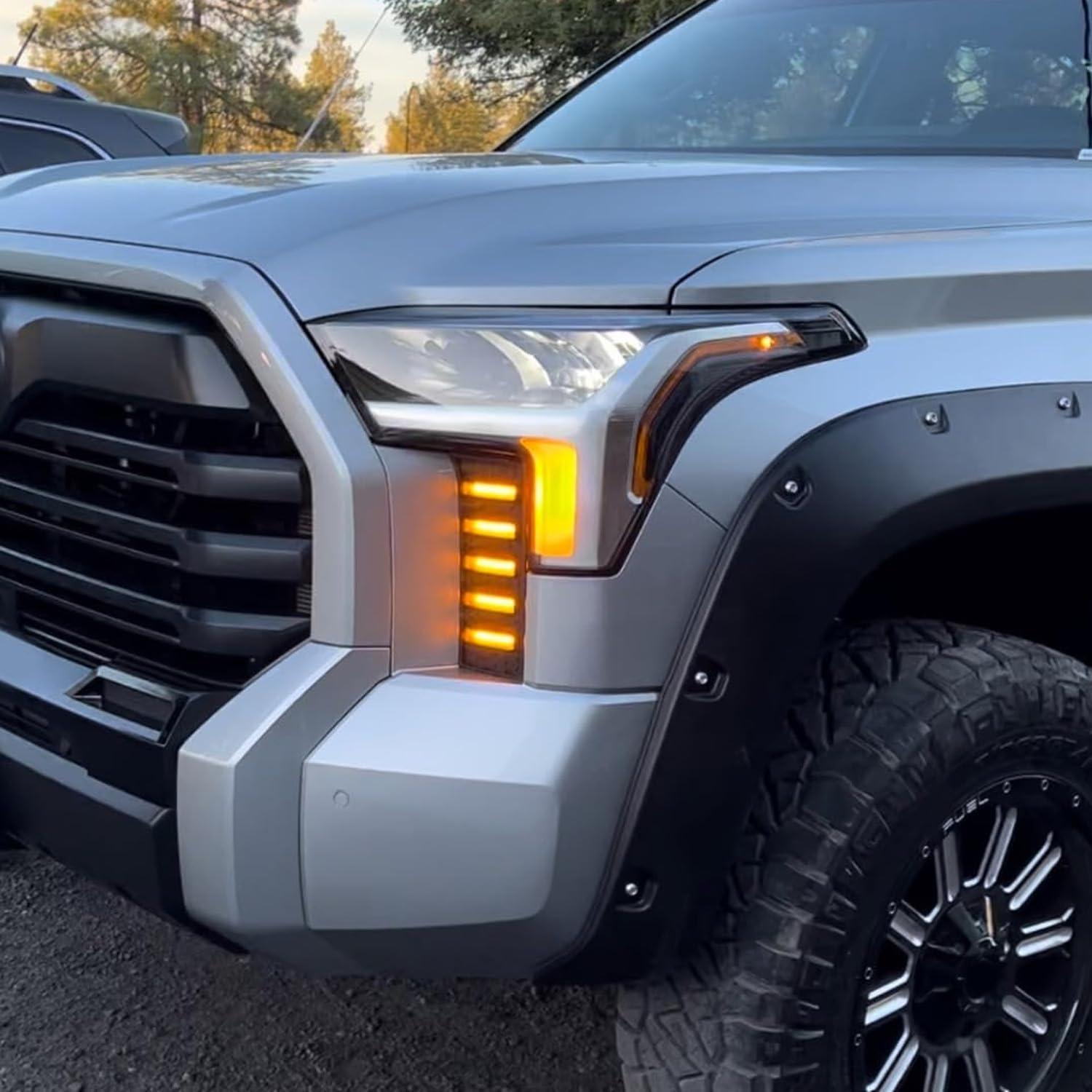 2022-2025 Toyota Tundra LED Fog Lights with White DRL & Amber Turn Signal - High Visibility Daytime Running Lights for Enhanced Safety | Perfect for Off-Roading, Night Driving & Bad Weather Conditions