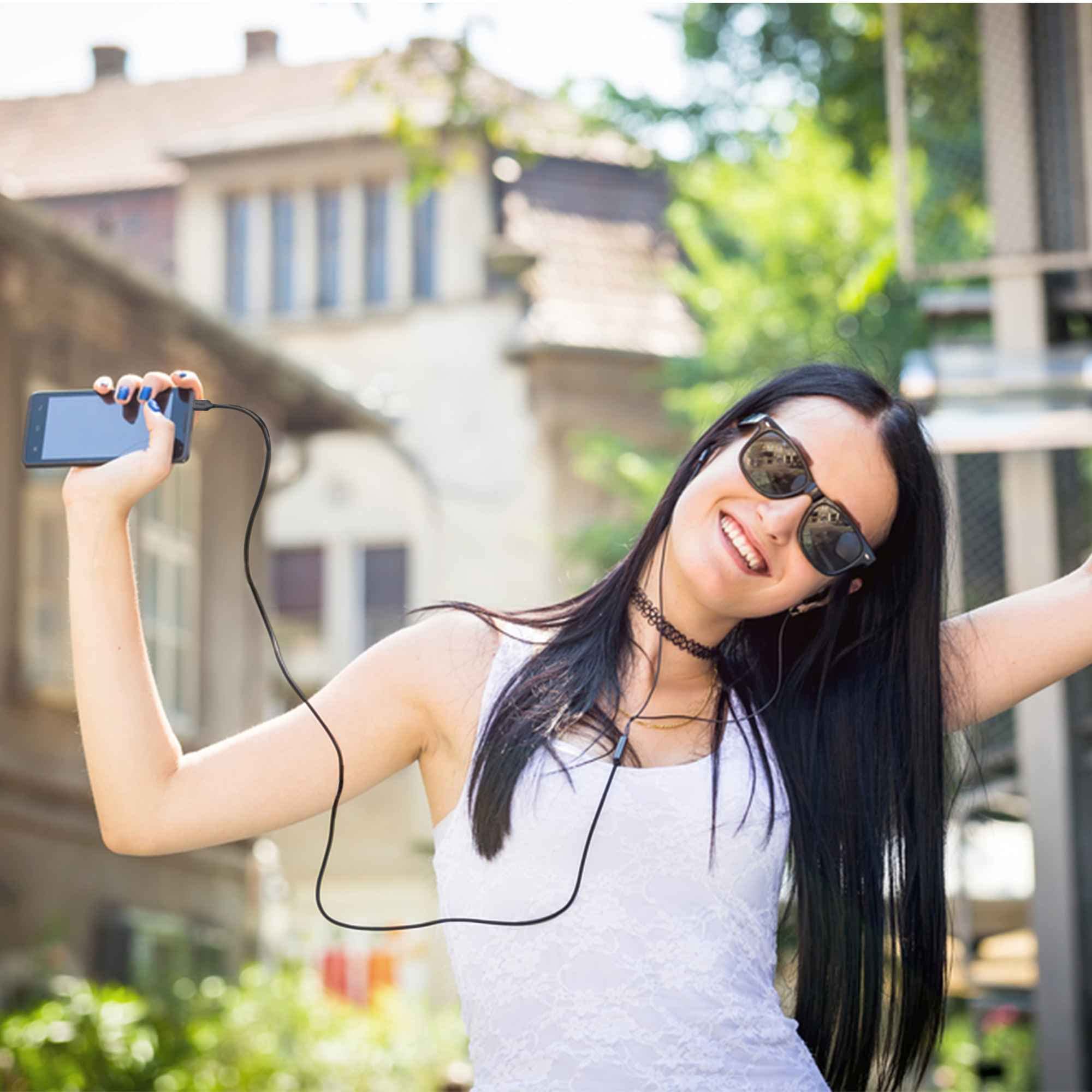 UrbanX Corded Stereo Earbuds with Microphone & Volume Control - Braided Cable Headphones for Lenovo Yoga Tablet 10 | US Warranty | Perfect for Workouts, Commuting & Online Meetings