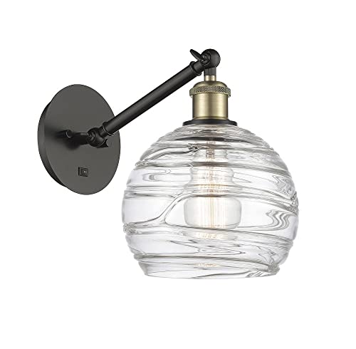 Black Antique Brass / Clear Deco Swirl