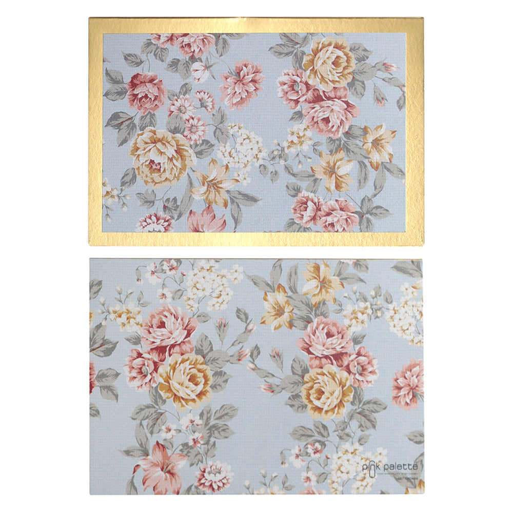 Blue Floral Folded Greeting Cards - Set of 10 or 50 Blank Invitation Cards for Weddings, Birthdays & Special Occasions